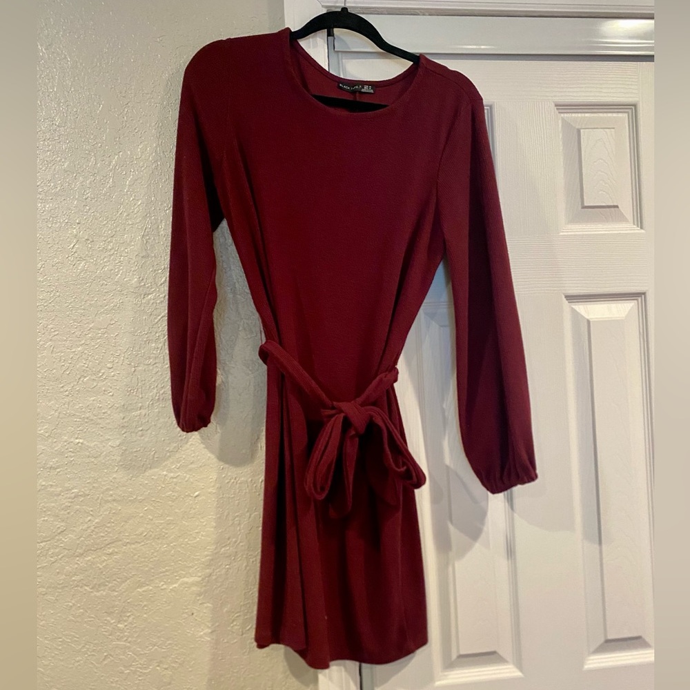 Red sweater dress with tie- never worn